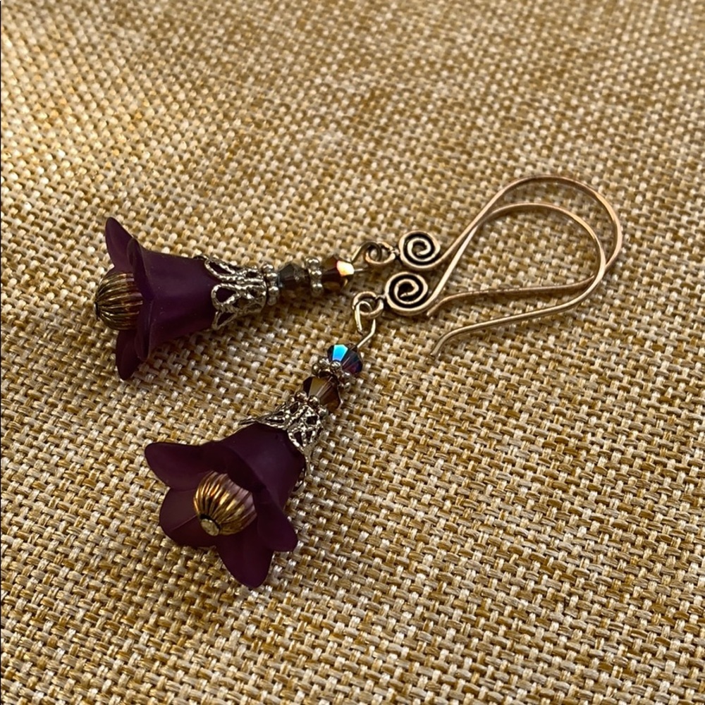 Handmade one of a kind tulip earrings